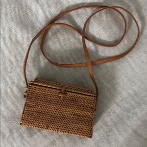 Small Straw Crossbody Clutch Bag